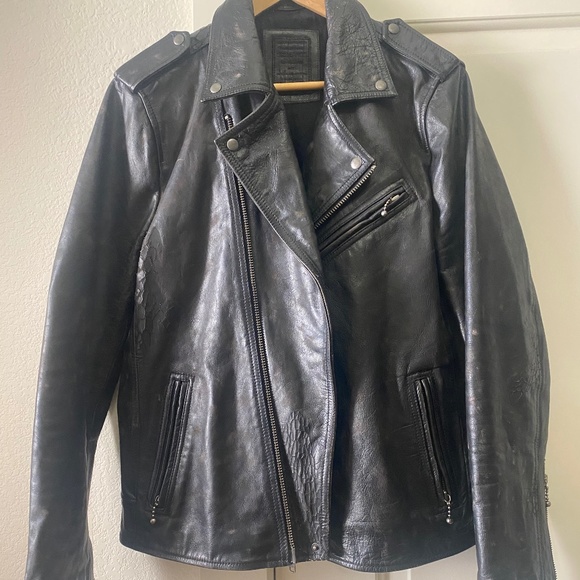 ALLSAINTS “RAID” Leather Jacket (Men’s) - Picture 1 of 13